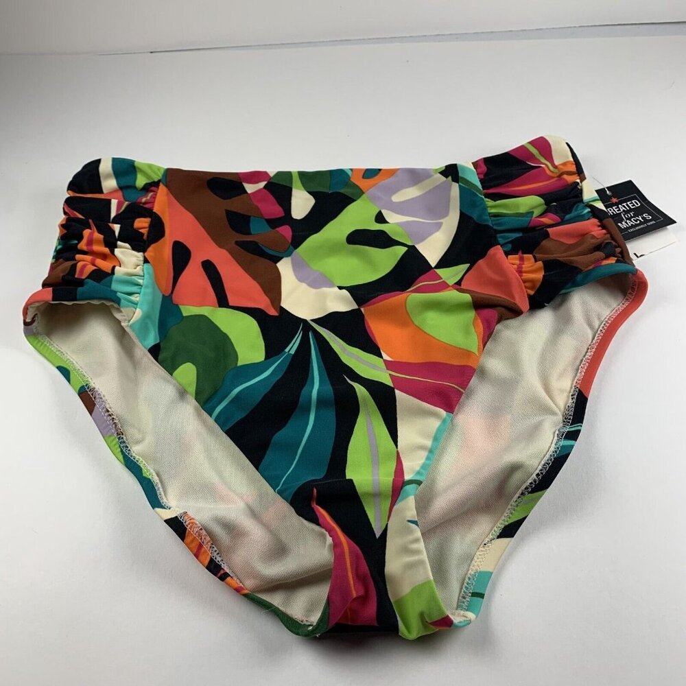 Bar III Tropical Dreams Swim Bikini‎ Bottom Women's Small Multicolor High-Waist